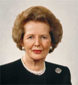 Prime Minister Margaret Thatcher. 